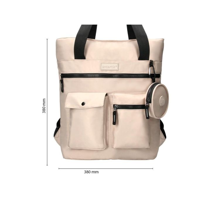 Cartera Antartik Bolso Mochila Casual Color Beige 400x120x390 mm 1