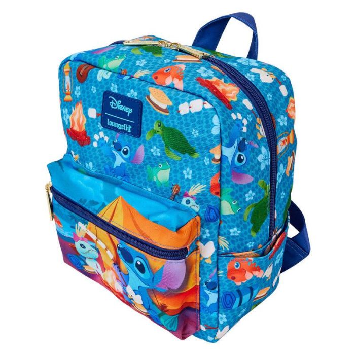 Mochila nylon Camping Cuties Stitch Disney Loungefly 24cm 2