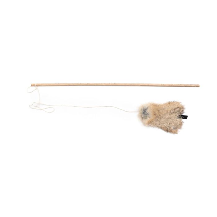 Gloria Palo de Juego para Gatos con Ratita de Piel de Conejo Real y Madera Natural, Activa Instinto, Fabricado en España 3 Gloria Palo de Juego para Gatos con Ratita de Piel de Conejo Real y Madera Natural, Activa Instinto, Fabricado en España 3