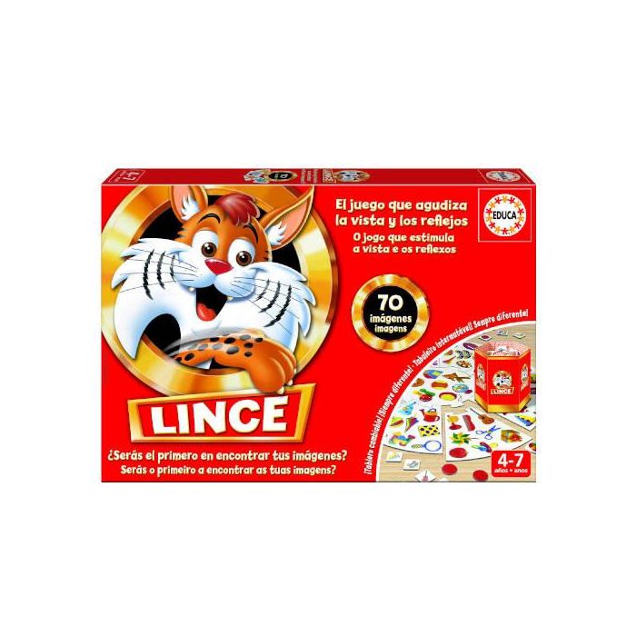 Educa Juego Lince 70 Imágenes Juego de Mesa Educativo para Niños de 4 a 7 Años