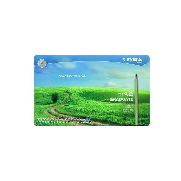 Lapices De Colores Lyra Graduate Estuche Metal De 36