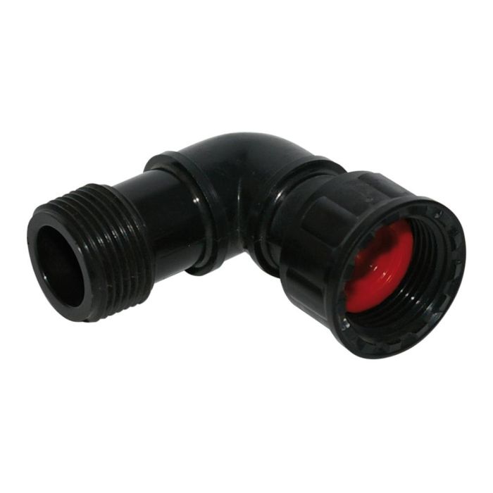 Aqua Control Codo Colector Rosca Loca 1" para Ensamblaje Rápido Electrovalvulas en Grupo Polietileno Anti UV 0 Aqua Control Codo Colector Rosca Loca 1" para Ensamblaje Rápido Electrovalvulas en Grupo Polietileno Anti UV 0