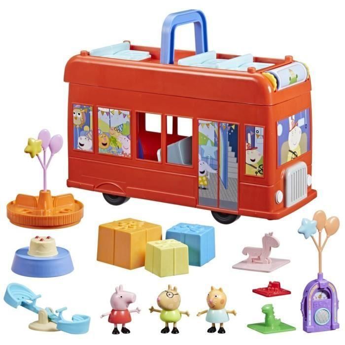 Hasbro HAS5010996232380 Peppa Pig Set de autobús de fiesta 2 en 1