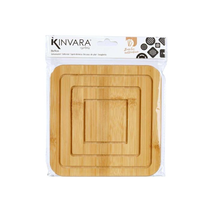 Tapete Cuadrado Bambu Kinvara 18X1CM (24 Unidades) 2 Tapete Cuadrado Bambu Kinvara 18X1CM (24 Unidades) 2