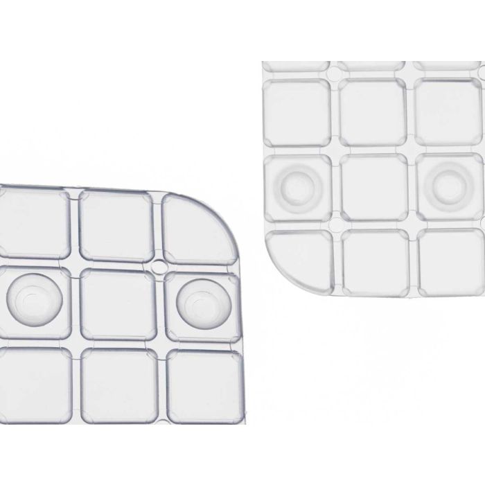 Berilo Alfombra de Baño Antideslizante Cuadros Transparente PVC 38.6x45x6 cm (6 Unidades) 3