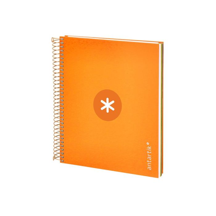 Cuaderno Espiral A5 Micro Antartik Tapa Forrada120H 90 gr Cuadro 5 mm 5 Bandas6 Taladros Color Mostaza 3