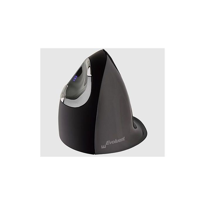 Evoluent VMDS Ratón Vertical Ergonómico para Diestros con 6 Botones y Cable USB Tipo A Negro Plata