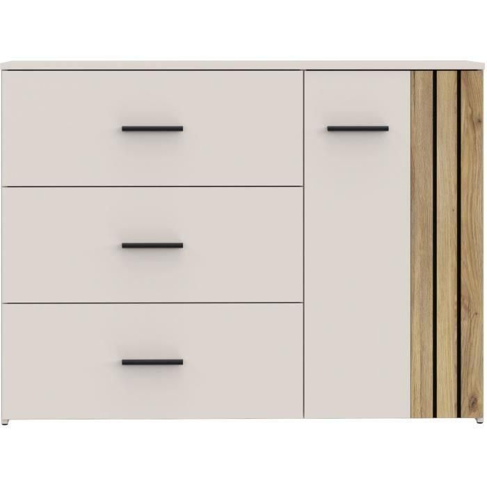 Cómoda - WAIKATO - 3 cajones - 1 puerta - Blanco - 119,9 x 41,3 x 89,7 cm 2