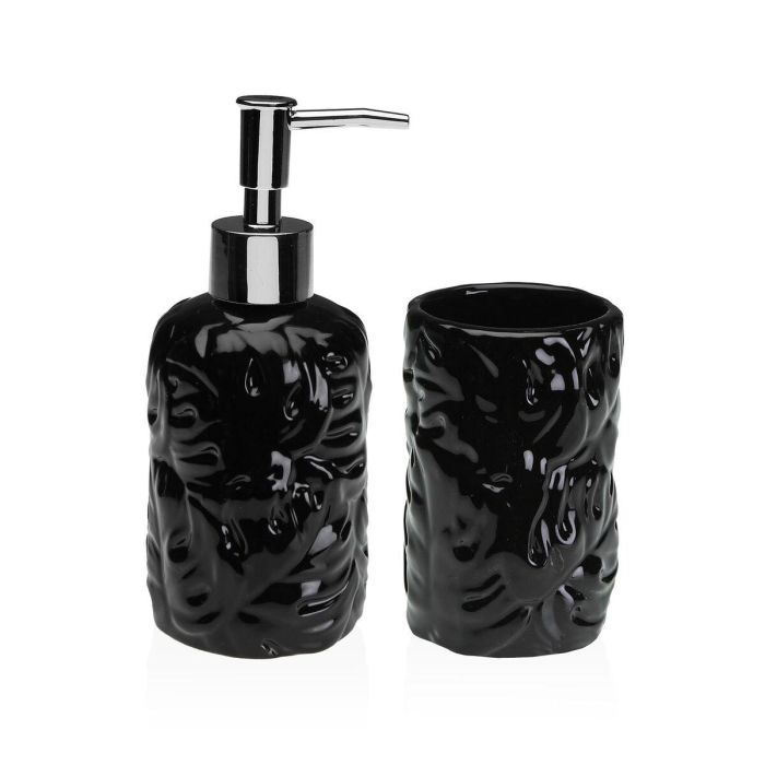 Set de Baño Versa Negro Dolomita 6,8 x 17 x 6,8 cm Set de Baño Versa Negro Dolomita 6,8 x 17 x 6,8 cm