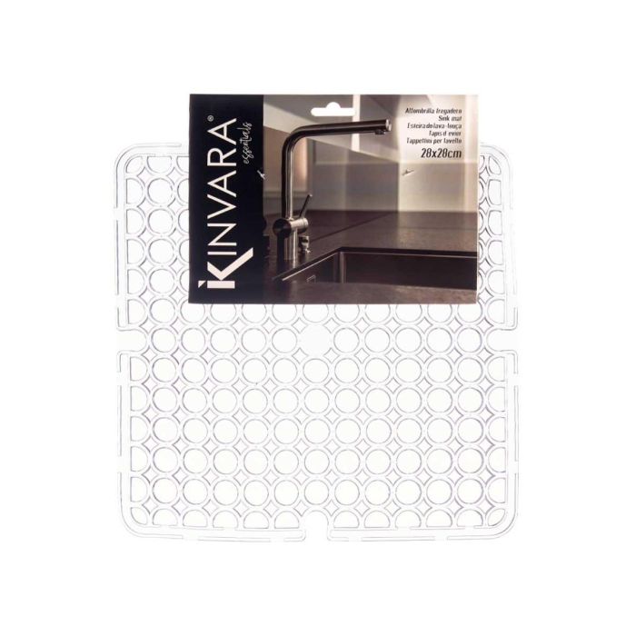 Esterilla Fregadero Cuadrada 28X28 Cm Transparente Kinvara (24 Unidades) 2 Esterilla Fregadero Cuadrada 28X28 Cm Transparente Kinvara (24 Unidades) 2