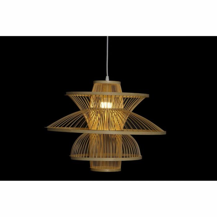 DKD Home Decor Lámpara de Techo Colgante Estilo Balinés de Bambú Natural 50x50x37 cm para Bombilla E27 de 50W Máx. 2 DKD Home Decor Lámpara de Techo Colgante Estilo Balinés de Bambú Natural 50x50x37 cm para Bombilla E27 de 50W Máx. 2