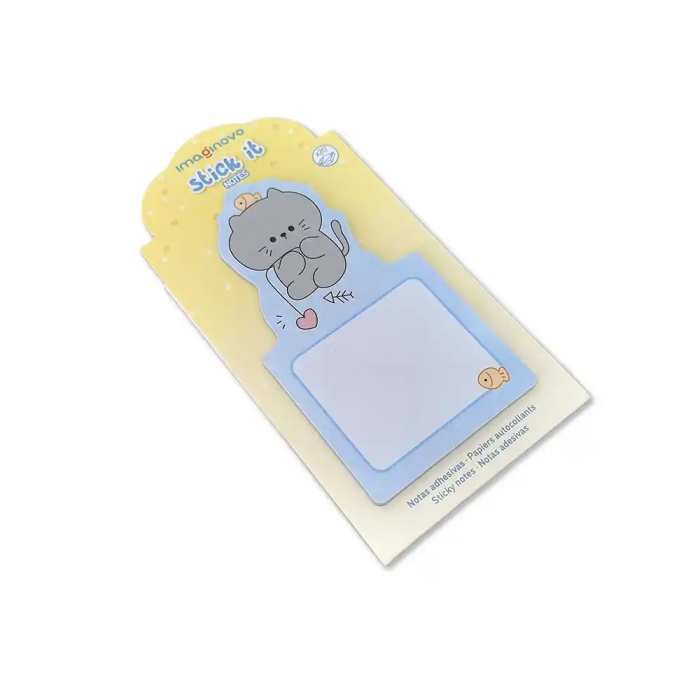 Imaginovo Bloc notas adhesivas 20 hojas gato azul 60x125 mm 3