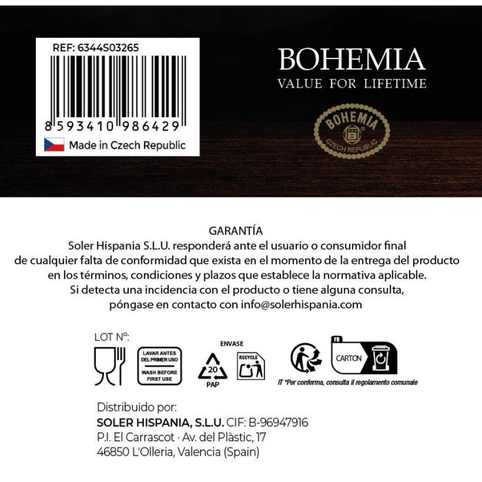 Bohemia Set de 6 Copas Gran Vino Clara 650 cc - Colección Clara (4 Cajas) 9 Bohemia Set de 6 Copas Gran Vino Clara 650 cc - Colección Clara (4 Cajas) 9