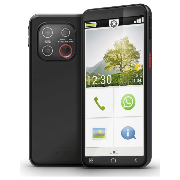 Emporia SMART.7 Lite Smartphone 5.45" 6GB RAM 128GB Triple Cámara 13MP Android 15 Negro 15