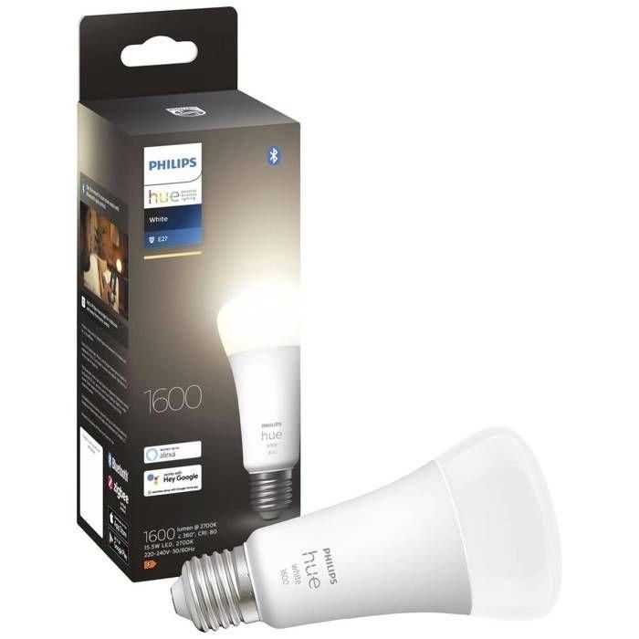 Philips Hue White, LED conectado LED E27 100W, 1600 Lumen, Bluetooth Compatible, funciona con Alexa, Google, HomeKit 2 Philips Hue White, LED conectado LED E27 100W, 1600 Lumen, Bluetooth Compatible, funciona con Alexa, Google, HomeKit 2