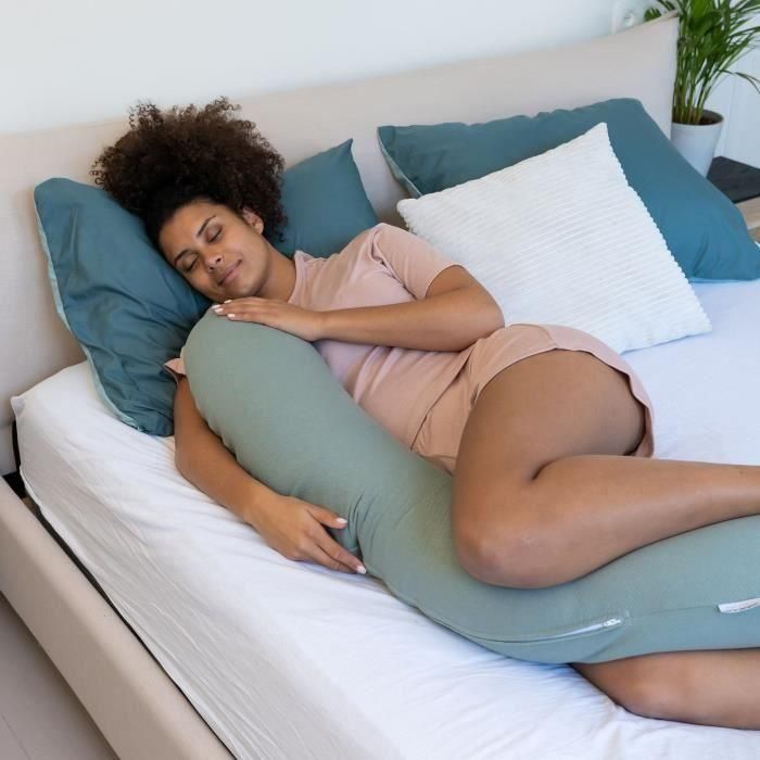doomoo Buddy Almohada de maternidad y lactancia - Comodidad óptima para mamá y bebé, Tetra Jersey Green 1 doomoo Buddy Almohada de maternidad y lactancia - Comodidad óptima para mamá y bebé, Tetra Jersey Green 1