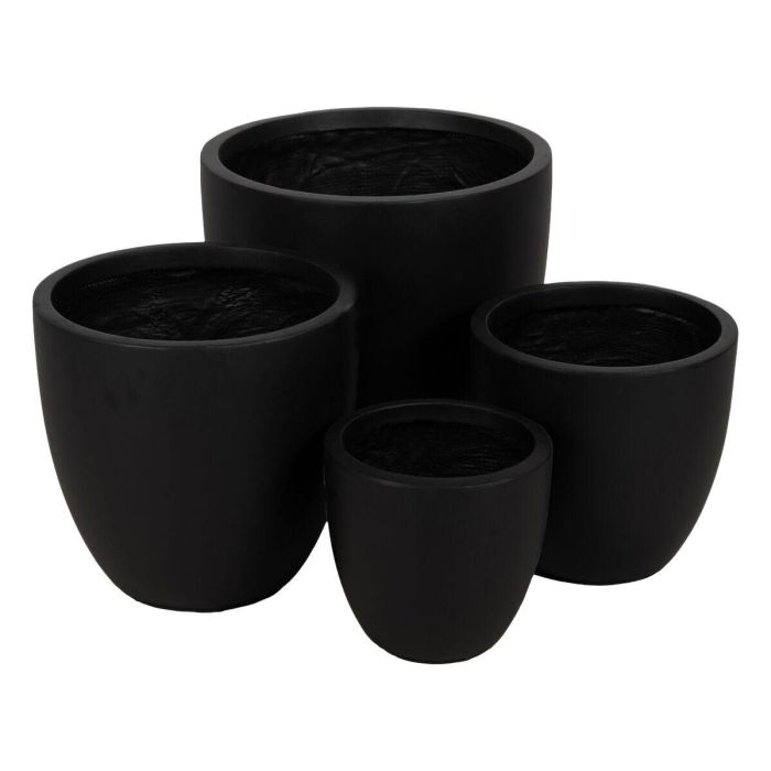 Set de Maceteros Negro 44 x 44 x 41,5 cm (4 Unidades) 5