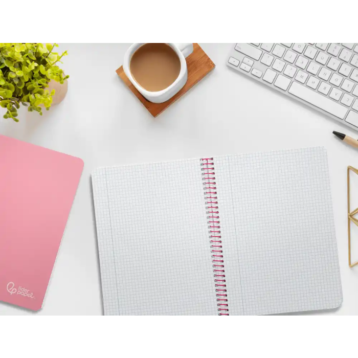 Liderpapel Cuaderno Espiral Witty Tapa Dura A5 80 Hojas 90gr Cuadro 4mm Rosa 7