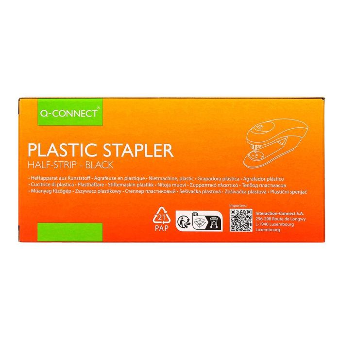 Grapadora Q-Connect Kf14204 Plastico Abs Negra Capacidad 20 Hojas 8