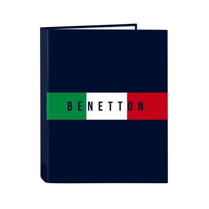 Carpeta de anillas Benetton Flag Azul marino A4 26.5 x 33 x 4 cm