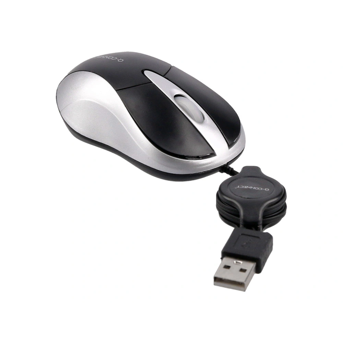 Q-connect Ratón Óptico Mini 800 DPI USB Retráctil 1,5 Ghz Negro 3