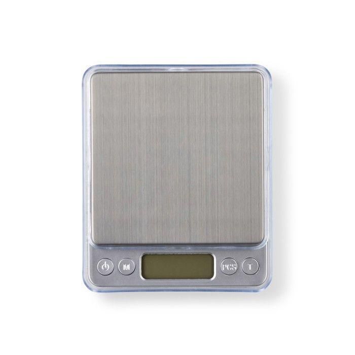 Livoo DOM474 Báscula Electrónica de Precisión con Bandeja de Acero Inoxidable, Máx. 500g, 6 Unidades, Pantalla LCD 4
