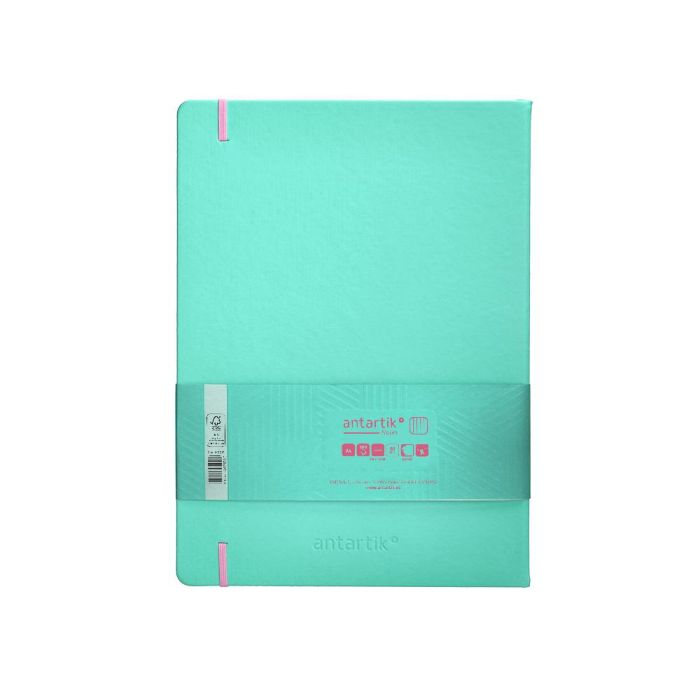 Cuaderno Con Gomilla Antartik Notes Tapa Dura A4 Hojas Cuadricula Rosa Y Turquesa 100 Hojas 80 gr Fsc 2