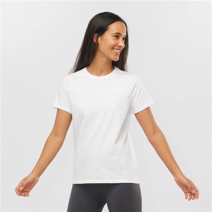 Camiseta de Manga Corta Mujer Salomon Small Logo Blanco 3