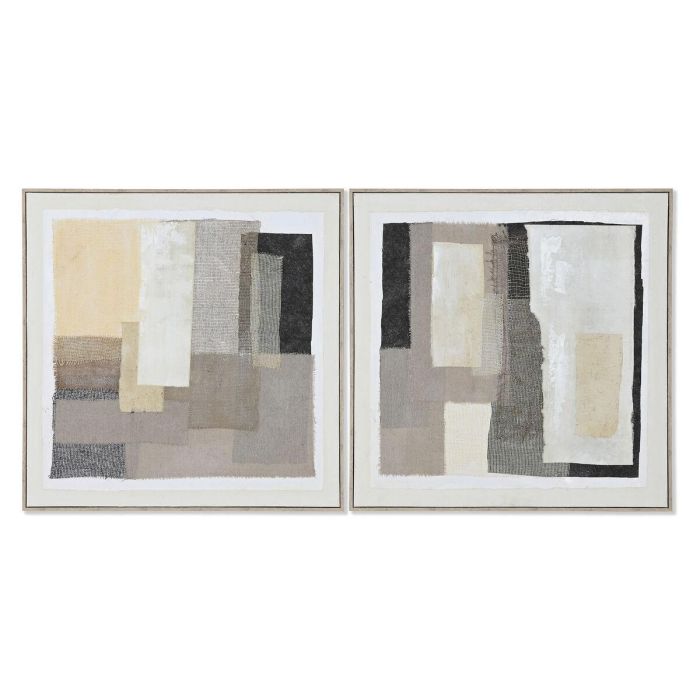 Cuadro Urban DKD Home Decor Beige Negro 3.8 x 82 x 82 cm (2 Unidades)