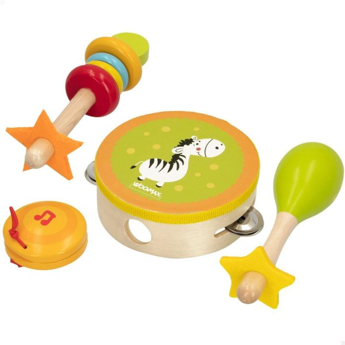 Set de instrumentos musicales de juguete Woomax Madera 14,5 x 4,5 x 14,5 cm (4 Unidades) 3 Set de instrumentos musicales de juguete Woomax Madera 14,5 x 4,5 x 14,5 cm (4 Unidades) 3