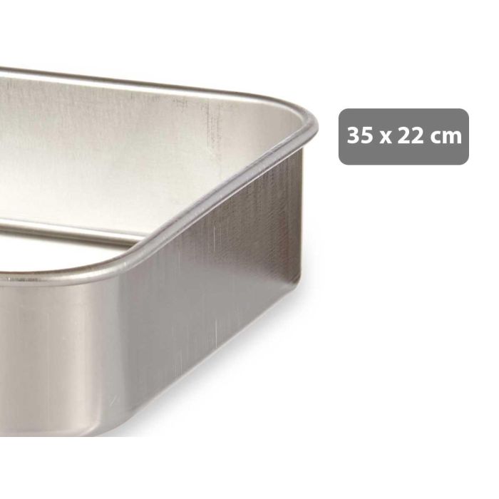 Kinvara Rustidera de Aluminio 35x22 cm apta para Gas y Horno, Color Plata (Set de 12) 2