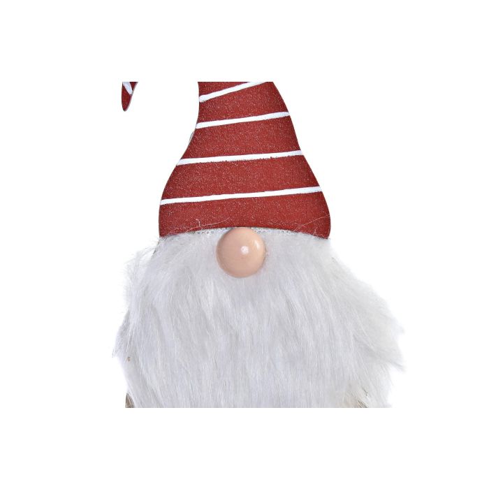 DKD Home Decor Decoración Colgante Navidad Tradicional de MDF Poliéster Rojo Rosa Blanco 1.5x17x8.5 cm (24 Unidades Surtidas) 1