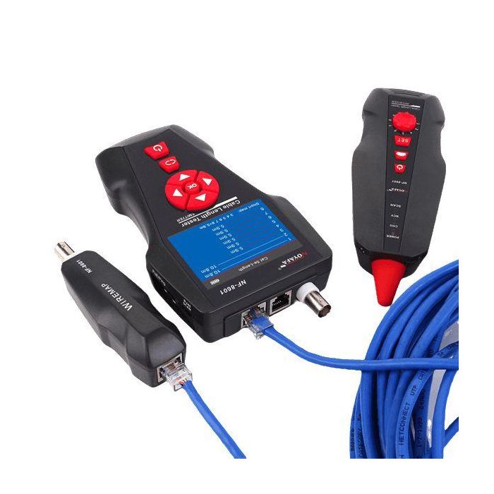 Lanview Probador de Cables con Funciones de PoE y Ping, Mide Longitud y Soporta RJ45, BNC, RJ11 2