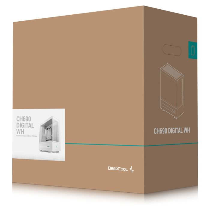Deepcool CH690 DIGITAL Caja de PC Torre Blanca con Pantalla LCD para Gaming ATX/Micro-ATX/Mini-ITX