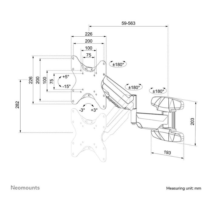 Soporte TV Neomounts WL70-550BL12 42" 30 Kg 6