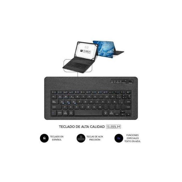 Subblim SUBKT5-BTTB01 Funda Teclado Keytab Pro Bluetooth 5.2 Español Universal para Tablets 9-11" Ultra Slim Diseño Mármol Azul 4 Subblim SUBKT5-BTTB01 Funda Teclado Keytab Pro Bluetooth 5.2 Español Universal para Tablets 9-11" Ultra Slim Diseño Mármol Azul 4