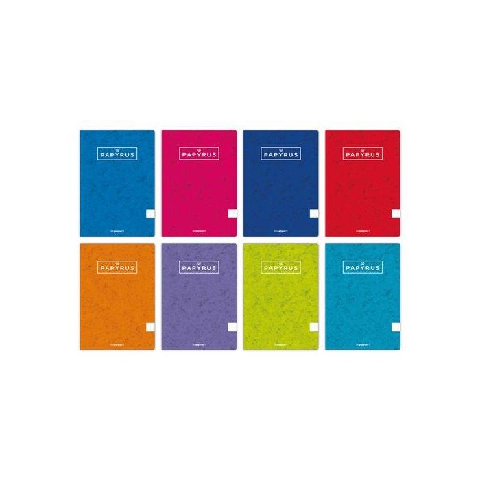 Libreta Papyrus A5+ 48H 90G T.Blanda Cuadric.4X4 Col.Sur. (Set de 10)