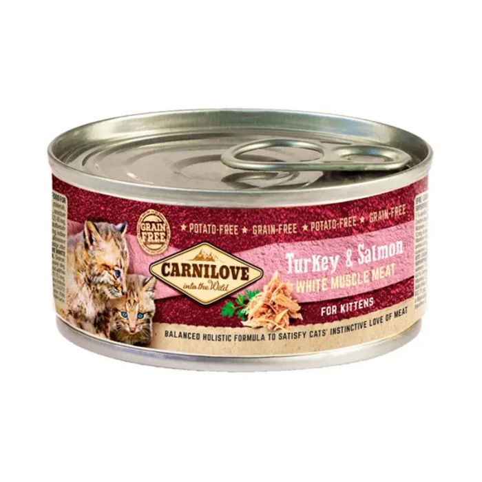 Carnilove Feline Kitten Pavo Salmon Caja 12x100 gr