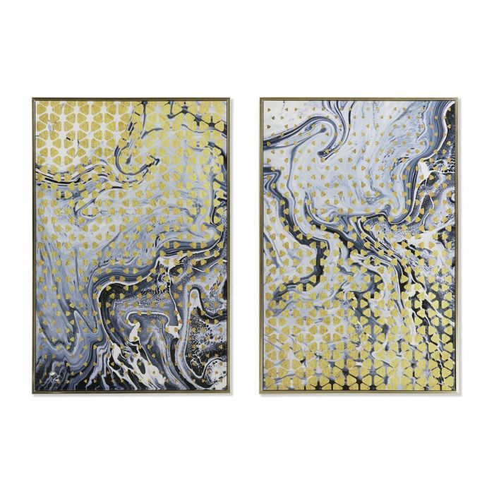 Cuadro Moderno DKD Home Decor Dorado Negro 3 x 90 x 60 cm (2 Unidades) Cuadro Moderno DKD Home Decor Dorado Negro 3 x 90 x 60 cm (2 Unidades)