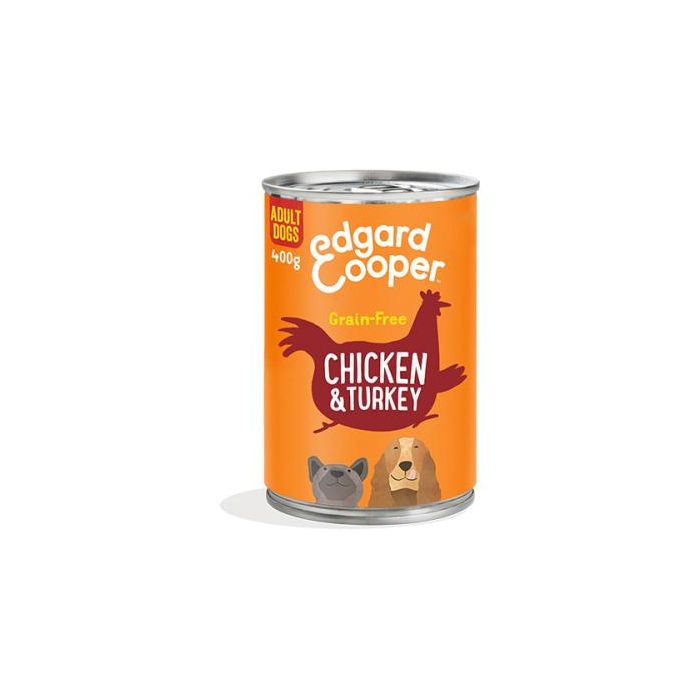 Comida húmeda para perros adultos sabor pollo y pavo - 6 latas de 400 gr Comida húmeda para perros adultos sabor pollo y pavo - 6 latas de 400 gr