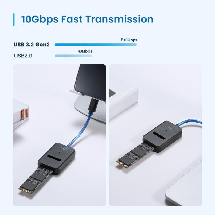 EWENT EW7066 Docking SSD M.2 NVMe/SATA USB 3.2 Gen 1 Type-C Negro ABS 10Gbit/s 2 EWENT EW7066 Docking SSD M.2 NVMe/SATA USB 3.2 Gen 1 Type-C Negro ABS 10Gbit/s 2