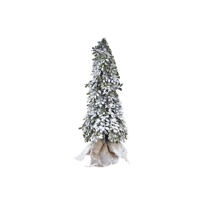 DKD Home Decor Árbol de Navidad Tradicional Verde Marrón Con LED 50 cm Alto, Base 20x20 cm, Pack 2 Unidades Pilas AA