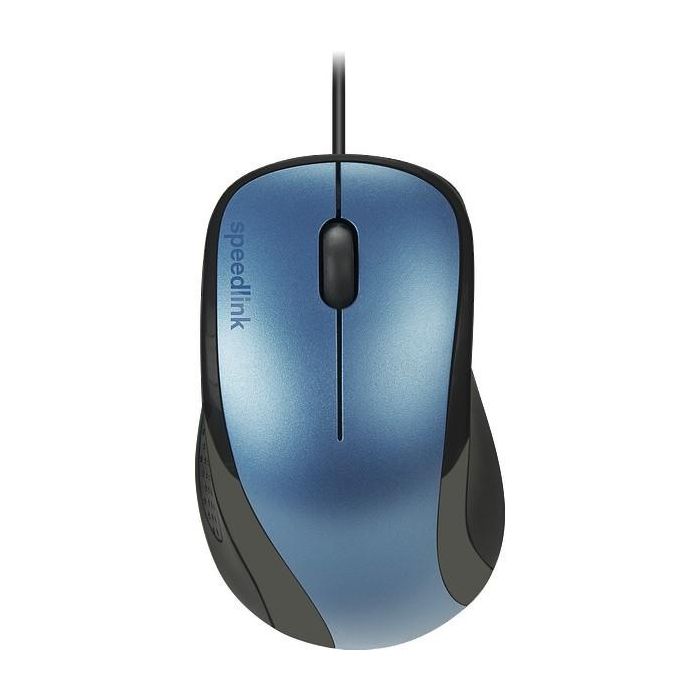 Speedlink Ratón óptico Kappa USB para PC/Portátil, 1000 DPI, Ergonómico, Mano derecha, Negro/Azul