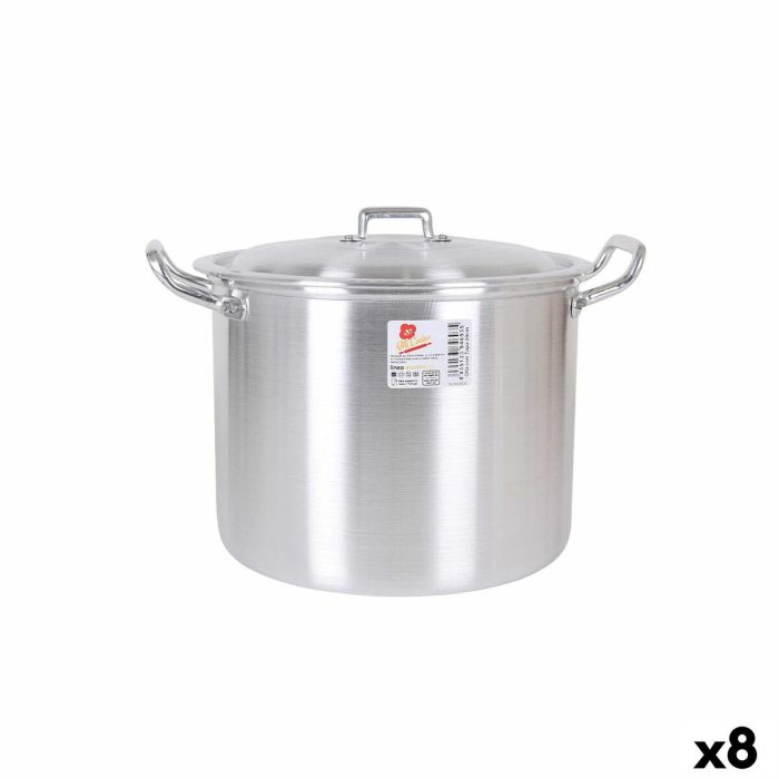 Olla con Tapa Aluminio 31,5 x 26 x 21 cm (8 Unidades) 0 Olla con Tapa Aluminio 31,5 x 26 x 21 cm (8 Unidades) 0