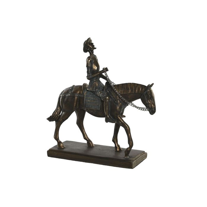 DKD Home Decor Figura Decorativa Don Quijote a Caballo de Resina Cobriza, Estilo Tradicional, 7 cm Largo x 22 cm Alto x 20 cm Ancho