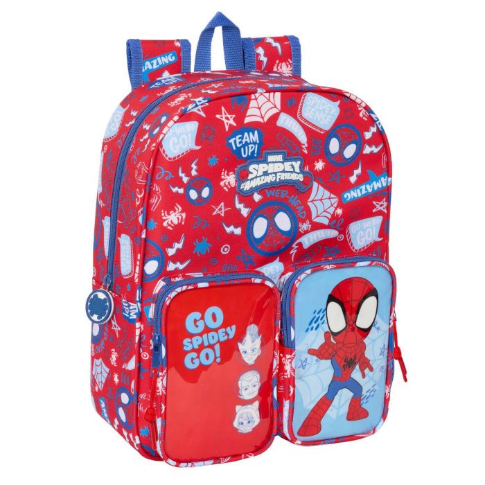 Mochila Escolar Spider-Man Rescue Azul Rojo 26 x 34 x 11 cm