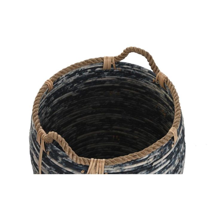 Cesta Boho DKD Home Decor Negro Blanco 52 x 60 x 52 cm Set de 3 3