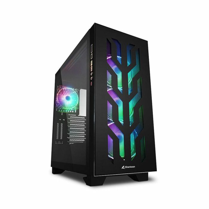 Sharkoon CA300T Torre E-ATX ELITE SHARK, Cristal Templado, Panel I/O Iluminado, 3x Ventiladores RGB, Negro para PC Gaming Alta Gama 1 Sharkoon CA300T Torre E-ATX ELITE SHARK, Cristal Templado, Panel I/O Iluminado, 3x Ventiladores RGB, Negro para PC Gaming Alta Gama 1