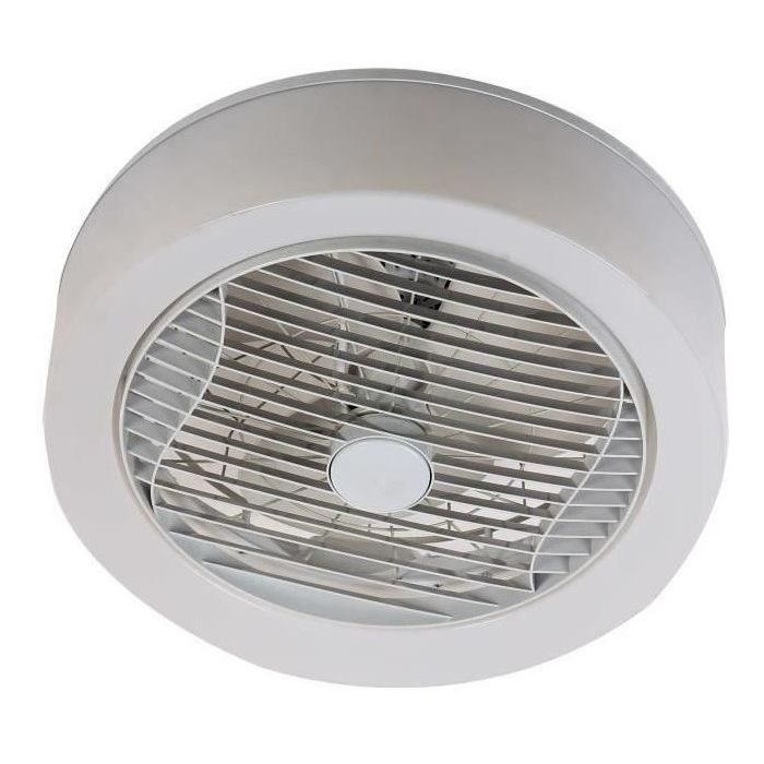 Corona de luz de aire - Ventilador de techo blanco Ø40cm 95W con corona de iluminación LED Corona de luz de aire - Ventilador de techo blanco Ø40cm 95W con corona de iluminación LED