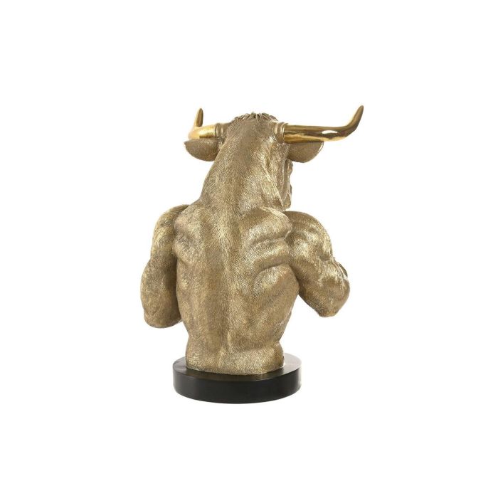 DKD Home Decor Figura Toro Resina Moderno Dorado Negro 24.5x33.5x25.5 cm (2 Unidades) 1